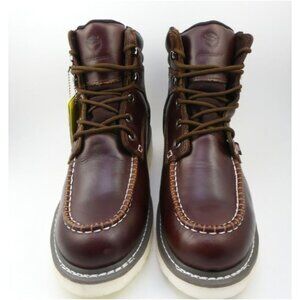 SUREWAY 6” Men’s Heavy Duty Leather Soft Toe Work Boots Red Size 10.5 US NEW